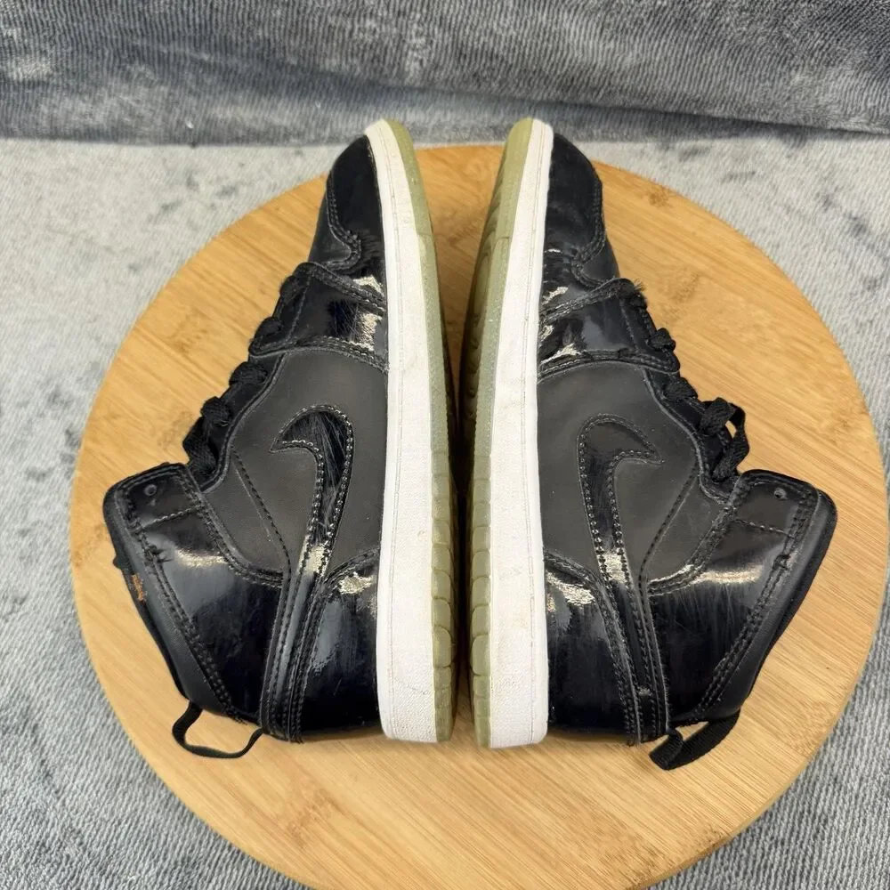 Jordan Air Jordan 1 Mid Shoes Boys Size 3Y Black Patent Sneakers DV1339-004
